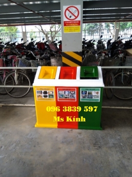 Thùng rác 3 ngăn composite phân loại rác giá tốt tại TP.HCM - 096 3839 597 Ms Kính