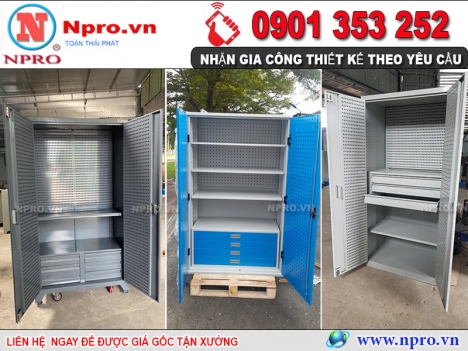 Tủ treo dụng cụ, tủ đồ nghề kết hợp, tủ vật tư 2 cánh