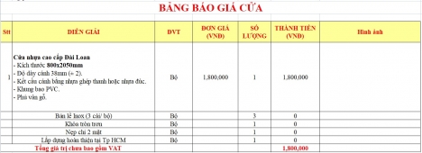 Giá cửa nhựa tại Tân Phú