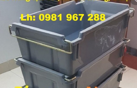 Thùng nhựa đặc có quai sắt A2