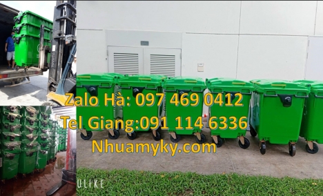 Xe Thu Gom Rác 1000L 3 Bánh Hơi Màu Cam Đẩy Tay Nhựa Composite, xe rác công cộng 660 lít Giá bán xe