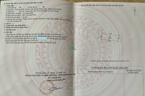 Bán đất Vân Nội Đông Anh – 62,2m – 2 mặt đường – Xe tải thông