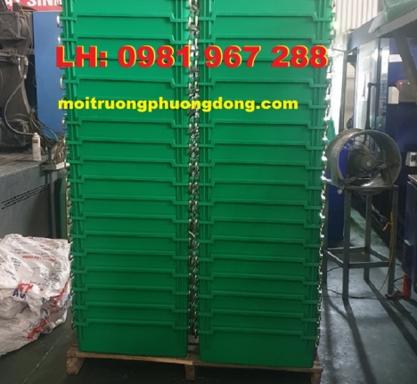 Thùng nhựa đặc có quai sắt A2