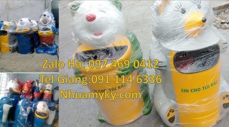 Thùng rác hình con voi. Thùng đựng rác, thùng rác, sọt rác cánh cụt, sọt rác con voi, sọt rá