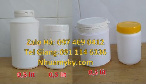 hũ nhựa đựng mỹ phẩm 200gr, hũ nhựa hdpe Giá bán hũ 2kg hdpe, Hũ 0.5kg 1 ngấn, Hũ đựng mỹ phẩm, Hũ n