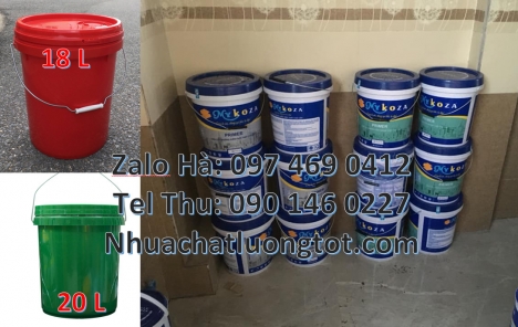 Thùng nhựa, Thùng nhựa 19l giá rẻ. Vỏ thùng sơn 3,8 lít Vỏ thùng 5 lít quai nhựa Vỏ thùng s