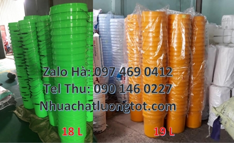 Thùng nhựa, Thùng nhựa 19l giá rẻ. Vỏ thùng sơn 3,8 lít Vỏ thùng 5 lít quai nhựa Vỏ thùng s