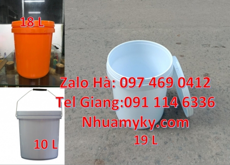 Xô nhựa 20 lít có nắp chiết rót, Thùng sơn giá rẻ, Vỏ thùng nhựa đựng sơn 19 lít giá rẻ, Vỏ th