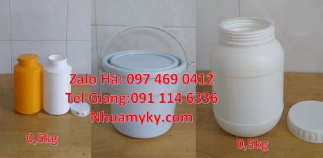 hũ nhựa hdpe Giá bán hũ 2kg hdpe, Hũ 0.5kg 1 ngấn, Hũ đựng mỹ phẩm, Hũ nhựa 1kg đựng axit, hủ nhựa 5