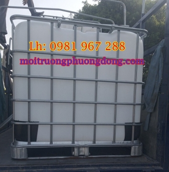 Thùng nhựa có khung sắt bao quanh 1000 Lít