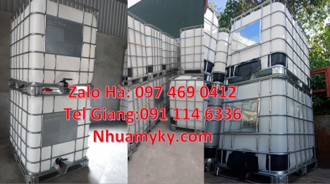 Tank 1000 lít giá sỉ, Thùng nhựa 1000l, Tank giá rẻ, sỉ lẻ bồn ibc 1000 lít, bồn ibc 1 khối màu trắn