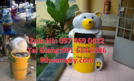 sọt rác cá heo, địa chỉ bán thùng rác hình con voi thùng rác chim cánh cụt Thùng Rác Hình Con T