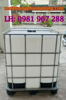 Thùng nhựa có khung sắt bao quanh 1000 Lít