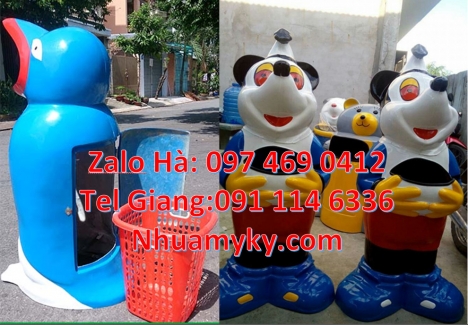sọt rác cá heo, địa chỉ bán thùng rác hình con voi thùng rác chim cánh cụt Thùng Rác Hình Con T