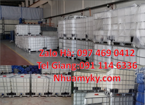 Tank 1000 lít giá sỉ, Thùng nhựa 1000l, Tank giá rẻ, sỉ lẻ bồn ibc 1000 lít, bồn ibc 1 khối màu trắn