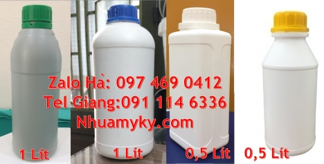 chai 500ml đựng axit, Chai nhựa 100ml đựng dung môi, chai 250ml đựng trà sữa, Chai hdpe 100ml vuông,