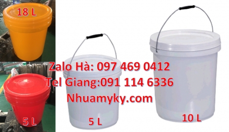 Xô nhựa 20 lít có nắp chiết rót, Thùng sơn giá rẻ, Vỏ thùng nhựa đựng sơn 19 lít giá rẻ, Vỏ th