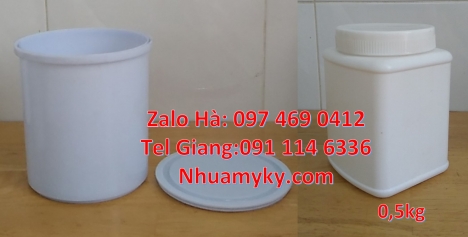 hũ nhựa hdpe Giá bán hũ 2kg hdpe, Hũ 0.5kg 1 ngấn, Hũ đựng mỹ phẩm, Hũ nhựa 1kg đựng axit, hủ nhựa 5