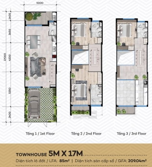 Sở hữu ngay nhà ở ngay tại khu biệt lập The Standard nhà phố thiết kế lệch tầng 1 trệt/2 lầu, thanh