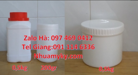 hũ nhựa hdpe Giá bán hũ 2kg hdpe, Hũ 0.5kg 1 ngấn, Hũ đựng mỹ phẩm, Hũ nhựa 1kg đựng axit, hủ nhựa 5
