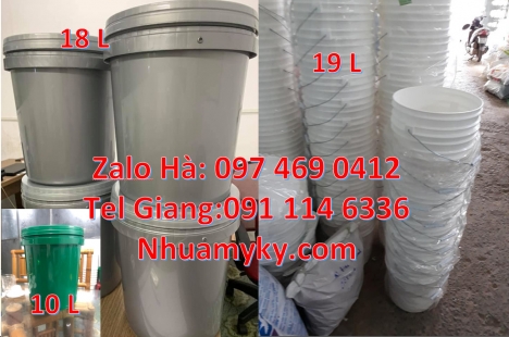 Xô nhựa 20 lít có nắp chiết rót, Thùng sơn giá rẻ, Vỏ thùng nhựa đựng sơn 19 lít giá rẻ, Vỏ th