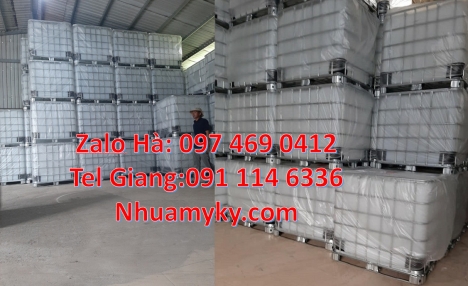 Tank 1000 lít giá sỉ, Thùng nhựa 1000l, Tank giá rẻ, sỉ lẻ bồn ibc 1000 lít, bồn ibc 1 khối màu trắn