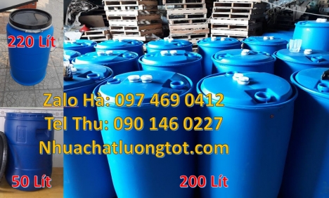 Thùng phuy nhựa 220 lít nắp mở, Thùng phi đai sắt 120 lít, Thùng Phuy 30 Lít, Thùng Phuy 50L, Giá bá