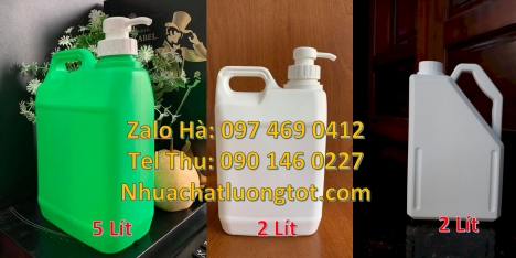 Can 0.5l vuông đựng thuốc trừ muỗi Can 1l vuông Can 2l tròn, can 4l vòi nhấn đựng nước rửa chén, c