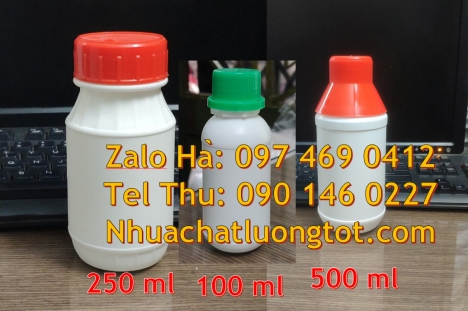 Chai nhựa 500 ml đựng nông dược, Chai 100ml màu trong, Chai 50ml đựng giấm, chai xịt khử trùng 1l, C