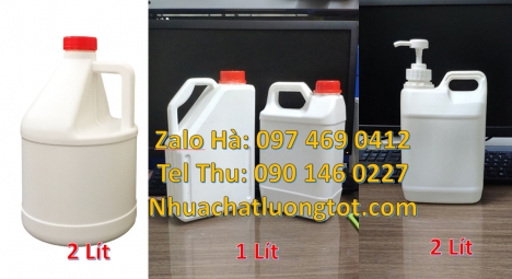 Can 0.5l vuông đựng thuốc trừ muỗi Can 1l vuông Can 2l tròn, can 4l vòi nhấn đựng nước rửa chén, c