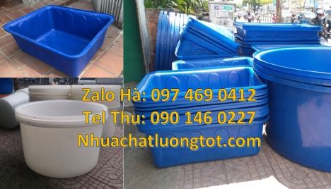 Thau nhựa 3000l, Thùng nhựa 1000l, thùng chữ nhật 1000 lít, thùng nhựa vuông 750 lít, Thùng n