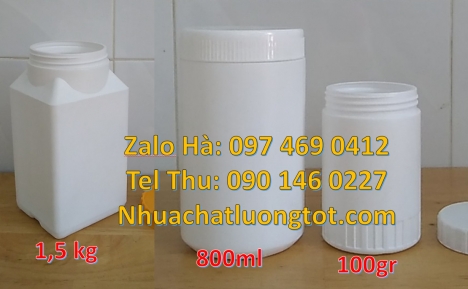 Giá bán hũ 1kg hdpe, Hũ 0.5kg vuông, Hũ đựng ngũ cốc, Bán hũ 0.5kg đựng hóa chất, Hủ nhựa 1kg đựng p