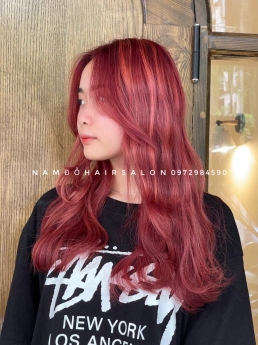 Làm Màu Đỏ Tím Ở Đâu Uy Tín Giá Rẻ Hoài Đức - Nam Đỗ Hair Salon