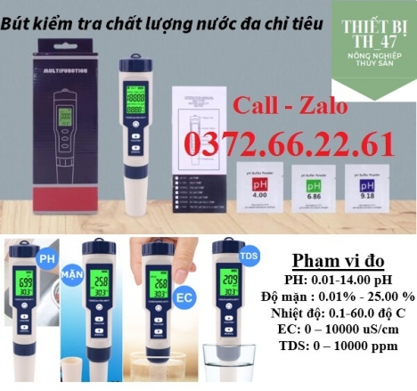 Bút đo EC 5 trong 1 EC, TDS, PH, ĐỘ MẶN, NHIỆT ĐỘ