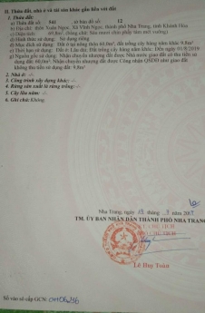 Bán lô Đất Hòn Thơm Vĩnh ngọc Nha Trang Khánh Hòa