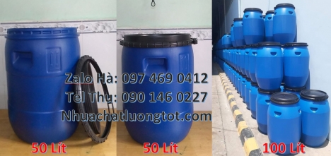 Thùng phi 120l đựng phân bón, Thùng Phuy Nhựa 220 lít, Phuy nhựa 220 lít nắp kín, Phuy nhựa 150 lít
