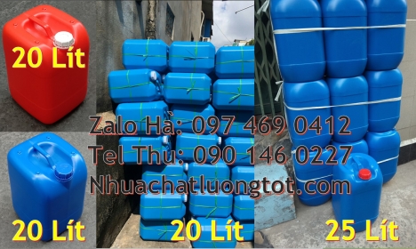 Can nhựa hdpe 30 lít vuông xanh, Can 25đựng hóa chất, can 20l giá rẻ, can 25l trắng, can 20 lít tròn