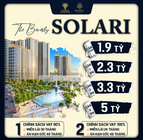 CĂN HỘ VINHOMES GRANF PARK ĐẲNG CẤP THE BEVERLY SOLARY QUẬN 9