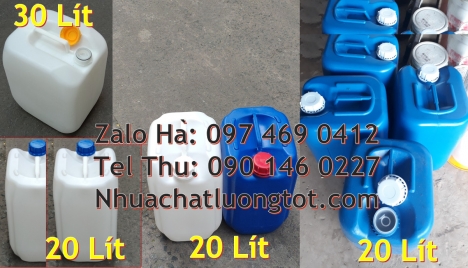 Can nhựa hdpe 30 lít vuông xanh, Can 25đựng hóa chất, can 20l giá rẻ, can 25l trắng, can 20 lít tròn