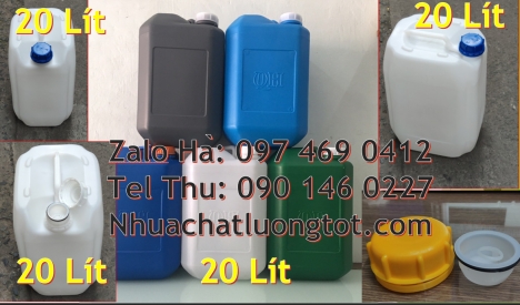 Can nhựa hdpe 30 lít vuông xanh, Can 25đựng hóa chất, can 20l giá rẻ, can 25l trắng, can 20 lít tròn