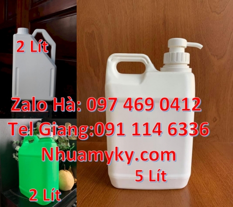 Can 1l quay đựng phân bón hóa học, can 2l vòi nhấn can 5l quay xéo Can 4l tròn đựng nước lau sàn,