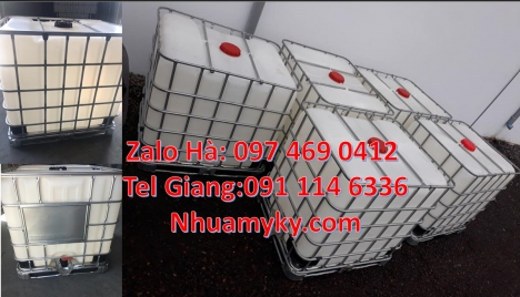 Bồn nhựa 1000 lít đựng hóa chất, bồn nhựa 1 khối nhập khẩu bồn nhựa vuông 1000 lít đựng phân bón