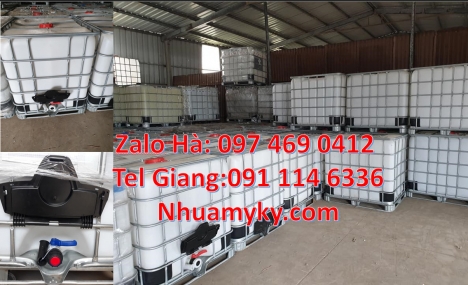 Bồn nhựa 1000 lít đựng hóa chất, bồn nhựa 1 khối nhập khẩu bồn nhựa vuông 1000 lít đựng phân bón