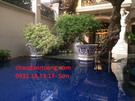 Chậu hoa - đập sành - dán miểng hàng thủ công mỹ nghệ thủ đức tphcm