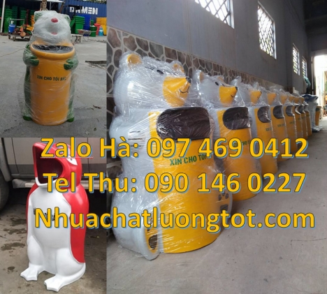 Thùng rác chuột mickey, giá bán thùng rác thú, thùng rác thú composite, nơi bán thùng rác con vật,