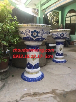 Chậu hoa - đập sành - dán miểng hàng thủ công mỹ nghệ thủ đức tphcm