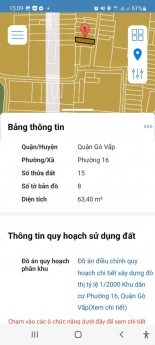 Phạm văn chiêu , P16 , gò vấp , XE HƠI TỚI NHÀ , 4x16 , cn 64m2 , 2TẦNG cũ , chỉ 4tỷ 600.