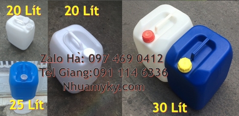 can 25l đựng tinh dầu, can dẹp 30 lít đựng thuốc thú y giá rẻ can 20l 1kg can 25l xanh Can nhựa