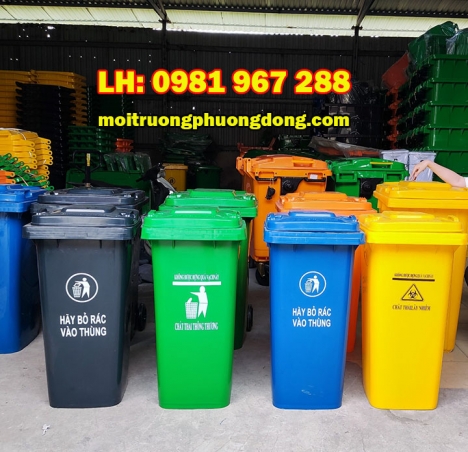 Mua thùng rác 120 lít màu xanh dưởng đâu?