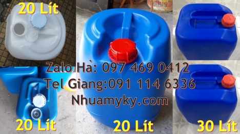 can 25l đựng tinh dầu, can dẹp 30 lít đựng thuốc thú y giá rẻ can 20l 1kg can 25l xanh Can nhựa